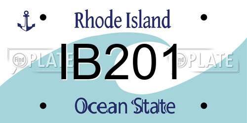 IB201 Rhode Island License Plate