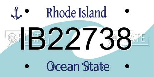 IB22738 Rhode Island License Plate