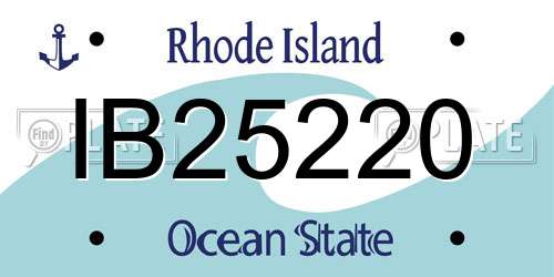 IB25220 Rhode Island License Plate