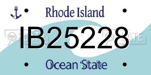 IB25228 Rhode Island License Plate