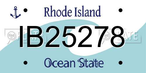 IB25278 Rhode Island License Plate
