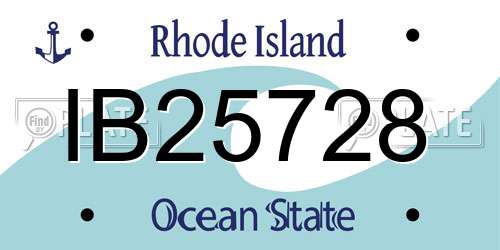 IB25728 Rhode Island License Plate