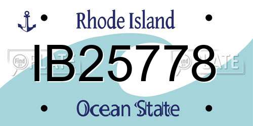 IB25778 Rhode Island License Plate