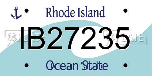 IB27235 Rhode Island License Plate