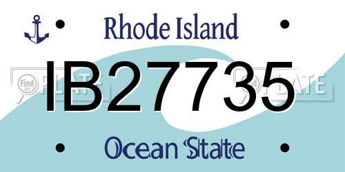 IB27735 Rhode Island License Plate