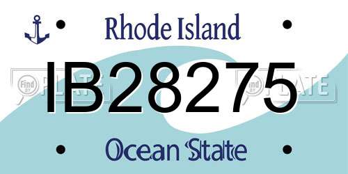 IB28275 Rhode Island License Plate
