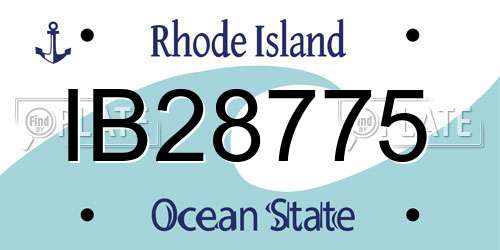 IB28775 Rhode Island License Plate