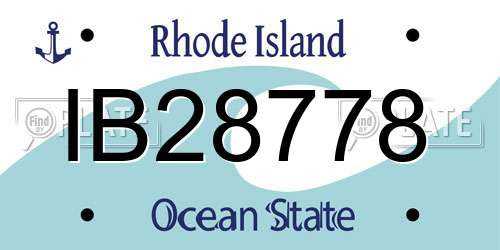 IB28778 Rhode Island License Plate