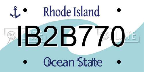 IB2B770 Rhode Island License Plate