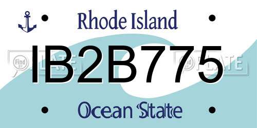 IB2B775 Rhode Island License Plate