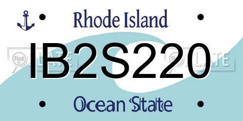 IB2S220 Rhode Island License Plate