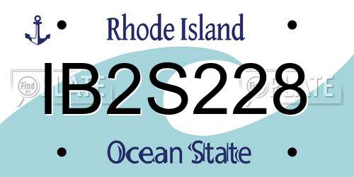 IB2S228 Rhode Island License Plate