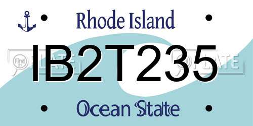 IB2T235 Rhode Island License Plate
