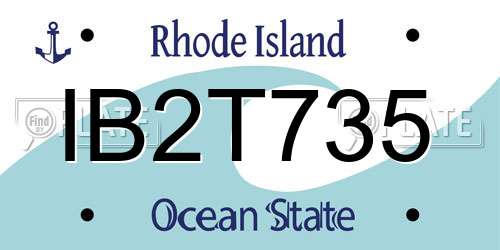 IB2T735 Rhode Island License Plate