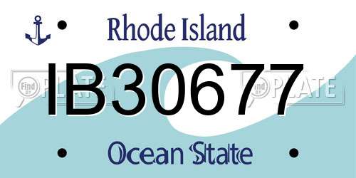 IB30677 Rhode Island License Plate