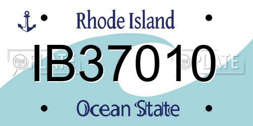 IB37010 Rhode Island License Plate