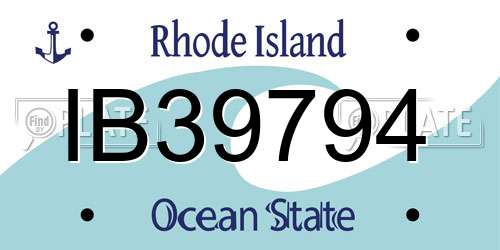 IB39794 Rhode Island License Plate
