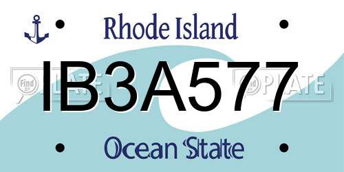 IB3A577 Rhode Island License Plate
