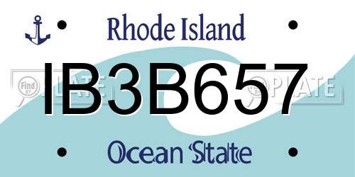 IB3B657 Rhode Island License Plate
