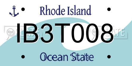 IB3T008 Rhode Island License Plate