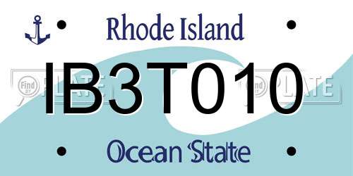 IB3T010 Rhode Island License Plate