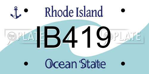IB419 Rhode Island License Plate