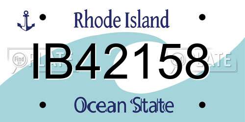 IB42158 Rhode Island License Plate