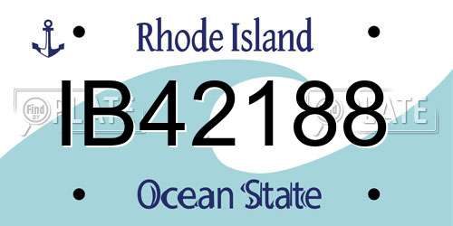 IB42188 Rhode Island License Plate