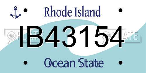 IB43154 Rhode Island License Plate