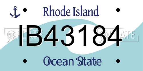 IB43184 Rhode Island License Plate
