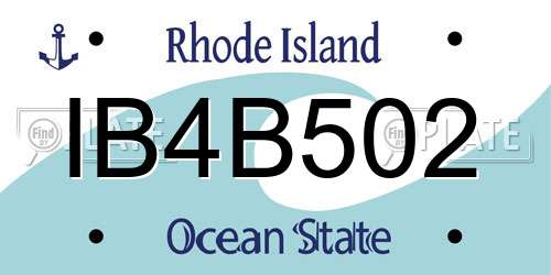 IB4B502 Rhode Island License Plate