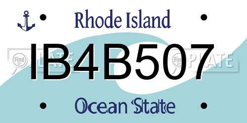IB4B507 Rhode Island License Plate