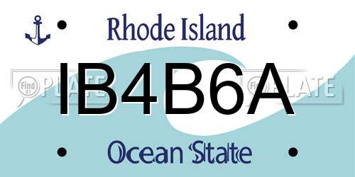 IB4B6A Rhode Island License Plate