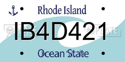 IB4D421 Rhode Island License Plate
