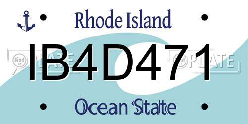 IB4D471 Rhode Island License Plate