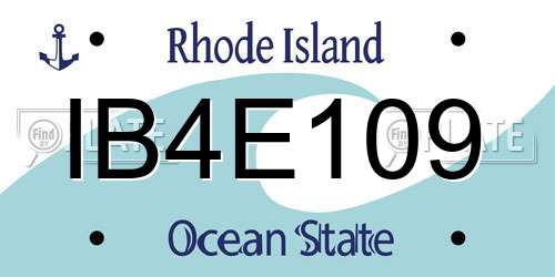 IB4E109 Rhode Island License Plate
