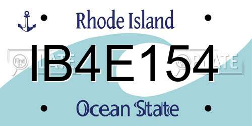 IB4E154 Rhode Island License Plate