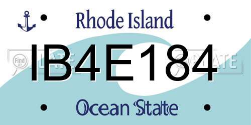IB4E184 Rhode Island License Plate