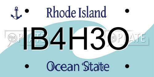 IB4H3O Rhode Island License Plate