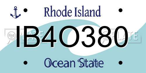 IB4O380 Rhode Island License Plate