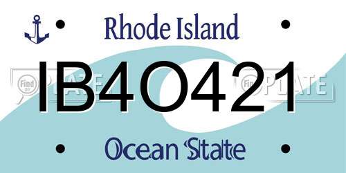 IB4O421 Rhode Island License Plate