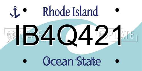 IB4Q421 Rhode Island License Plate