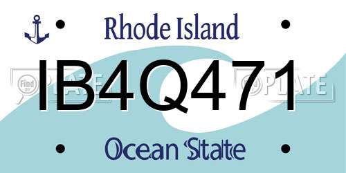 IB4Q471 Rhode Island License Plate