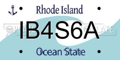 IB4S6A Rhode Island License Plate