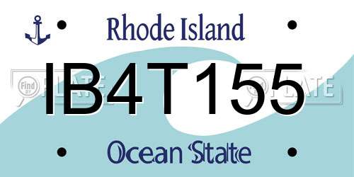 IB4T155 Rhode Island License Plate