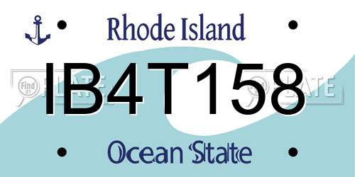IB4T158 Rhode Island License Plate