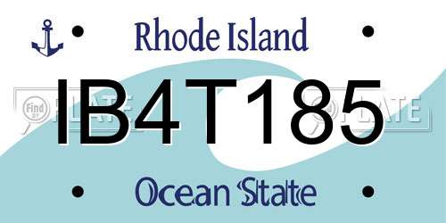IB4T185 Rhode Island License Plate