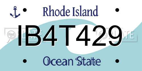 IB4T429 Rhode Island License Plate