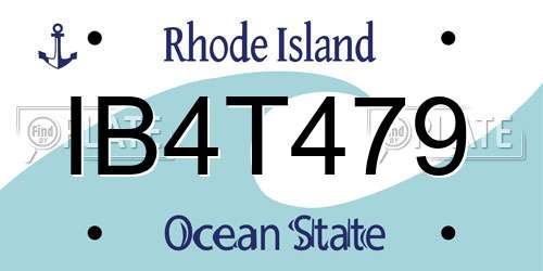 IB4T479 Rhode Island License Plate