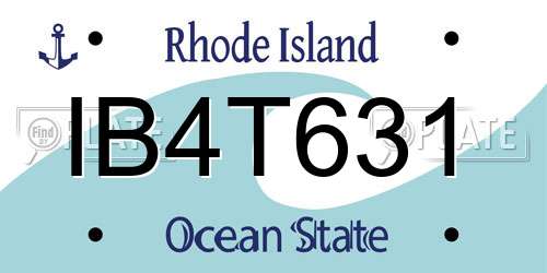 IB4T631 Rhode Island License Plate